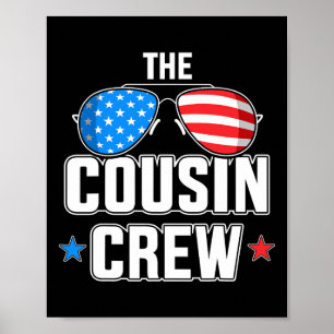 Poster L'équipe de cousins avec le drapeau américain pour