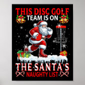 Poster L'Équipe De Golf De Disque Est Sur Père Noël Xmas (Devant)