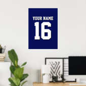 Poster L'équipe de Jersey de sports Blue Navy (Bureau à domicile)