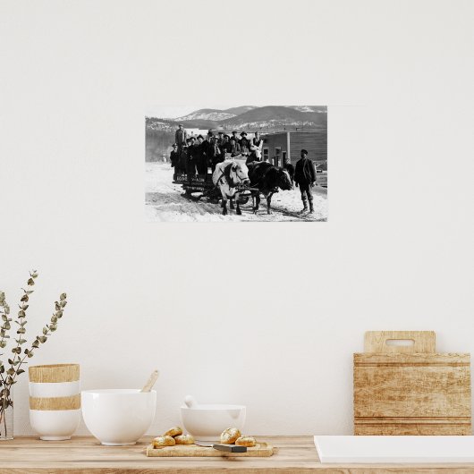 Poster L'équipe de vache tire les hommes dans un escargot (Cuisine)