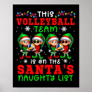 Poster L'Équipe De Volley-Ball Est Sur La Liste Naughty D