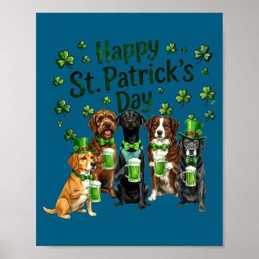 Poster l'équipe des amoureux de chiens pour la St patrick (Devant)