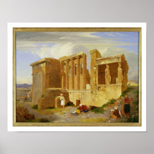 Poster L'Erechtheum, Athènes, avec des figures dans le