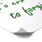 Poster L'Err Est Humain - Citation Du Pardon (Coin)