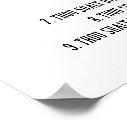 Poster Les 10 commandements de chats amusants (Coin)