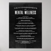 Poster Les 10 commandements du bien-être mental (Devant)