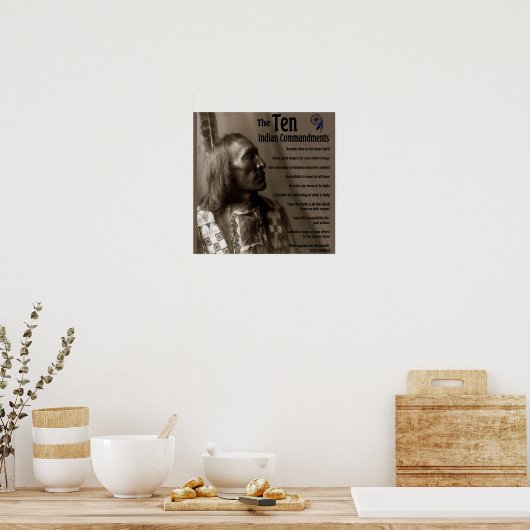 Poster Les 10 commandements indiens (Cuisine)