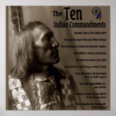 Poster Les 10 commandements indiens (Devant)