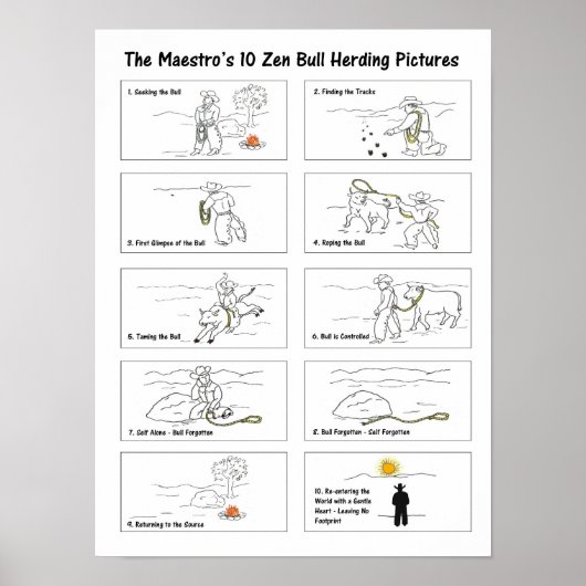 Poster Les 10 images Zen Bullherding du Maestro (Devant)
