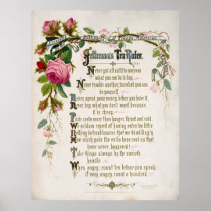 POSTER LES 10 RÈGLES DE TOM JEFFERSON 1873