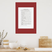 Poster Les 13 vertus de Ben Franklin (Cuisine)