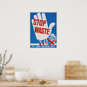 Poster Les 2ème guerre mondiale arrêtent de gaspiller - P (Cuisine)