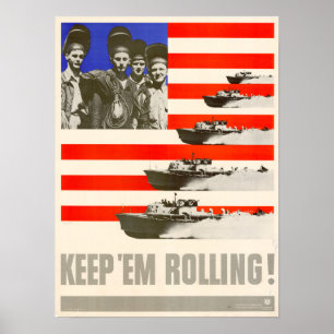 Poster Les 2ème guerre mondiale Continuent À Rouler !
