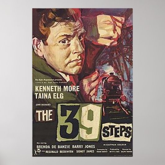 Poster Les 39 étapes par Hitchcock Fond d'écran (Devant)