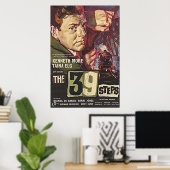 Poster Les 39 étapes par Hitchcock Fond d'écran (Bureau à domicile)