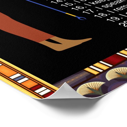 Poster Les 42 Lois De Maat - Affirmations Positives (Coin)