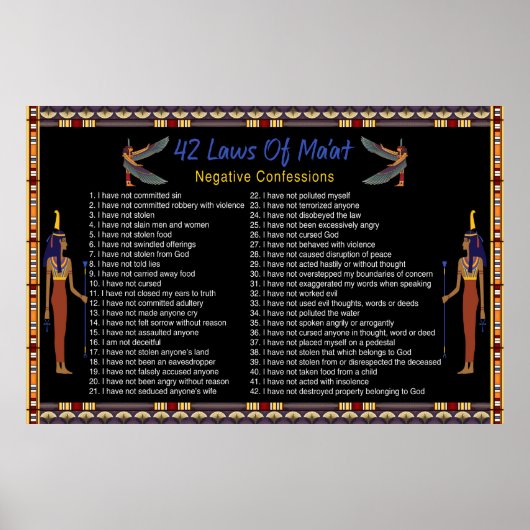 Poster Les 42 Lois De Maat - Confessions Négatives (Devant)