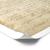 Poster Les 4 Pages originales de la Constitution des État (Coin)