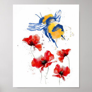 Poster Les Abeilles De Miel De La Ruche Ukrainienne Recue