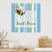 Poster Les abeilles du pays mignons à personnaliser (Cuisine)