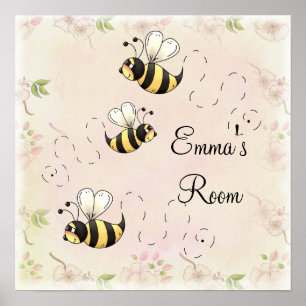 Poster Les abeilles du pays mignons à personnaliser