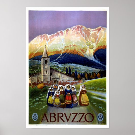 Poster Les Abruzzes restaurés Voyage vintage en Italie (Devant)