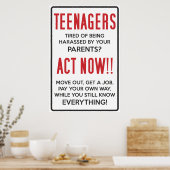 Poster Les adolescents, fatigués d'être harcelés ? Agis m (Cuisine)