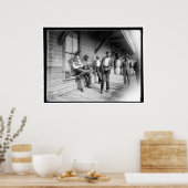 Poster Les Afro-Américains attendent le bateau c1902 (Cuisine)