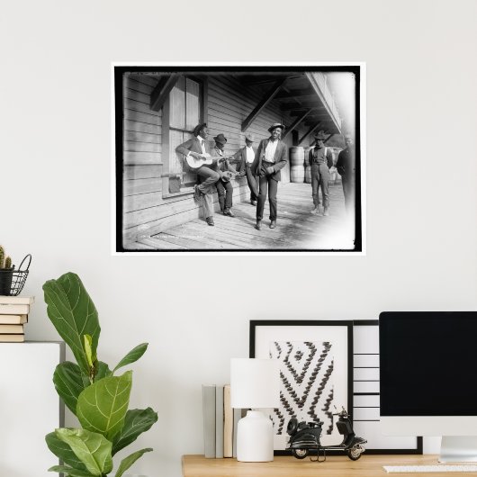 Poster Les Afro-Américains attendent le bateau c1902 (Bureau à domicile)