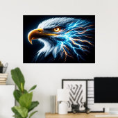 Poster ]Les aigles regardent au milieu de la foudre (Bureau à domicile)