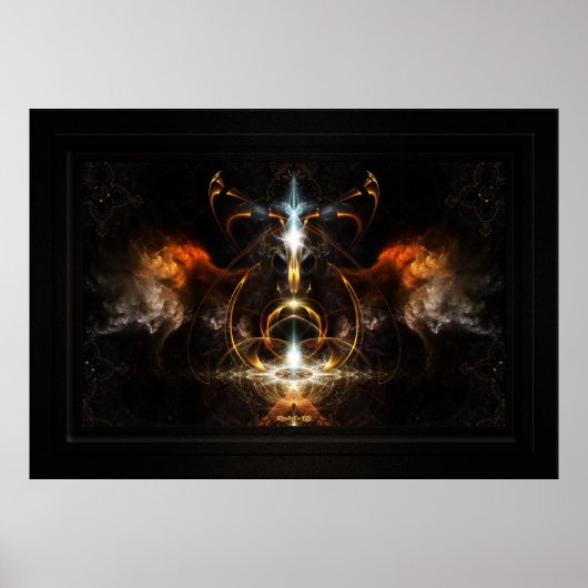 Poster Les ailes de l'art fractal du feu par Xzendor7 (Devant)