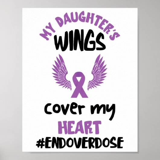 Poster Les Ailes de ma fille Ruban Violet Sensibilisation (Devant)