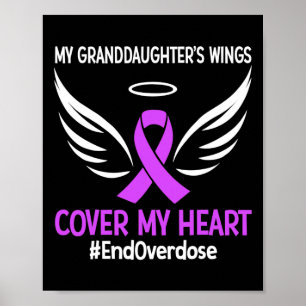 Poster Les ailes de ma petite-fille couvrent mon coeur Ri