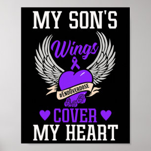 Poster Les ailes de mon fils couvrent mon coeur - Sensibi