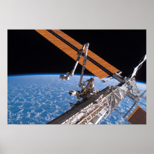 Poster Les ailes de panneau de Canadarm2 et de rangée