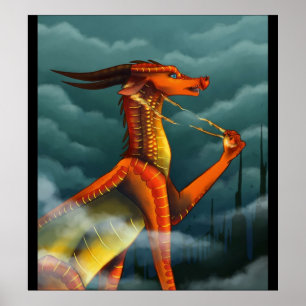 Poster Les ailes périlleuses de la couverture de feu de d