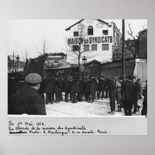 Poster Les alentours de la Maison des Syndicats, (Devant)