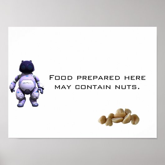 Poster Les aliments préparés ici peuvent contenir des noi (Devant)