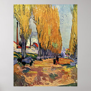 Poster Les Alyscamps de Van Gogh. Paysage d'automne