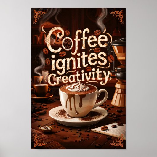 Poster Les amateurs de café Citations de créativité (Devant)