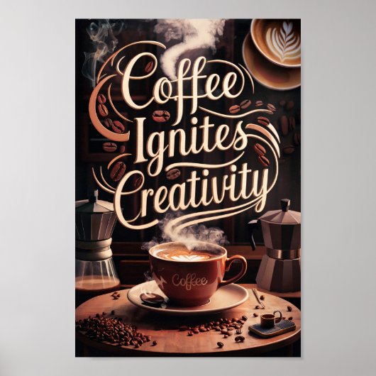 Poster Les amateurs de café Citations de créativité (Devant)