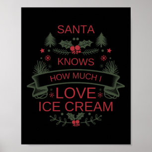 Poster Les Amateurs De Crème De Glace De Noël Chemise Pou
