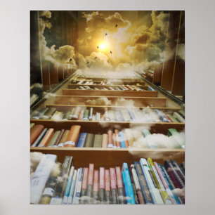 Poster Les amateurs de livre retraite paradis bibliothèqu
