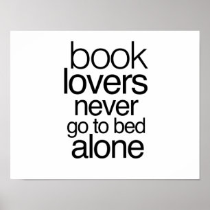 Poster Les amateurs de livres ne jamais aller seul au lit