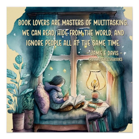 Poster Les amateurs de livres sont maîtres du multitâche (Devant)