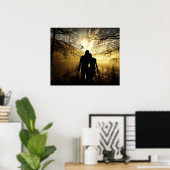 Poster Les amateurs romantiques Silhouette au coucher du (Bureau à domicile)