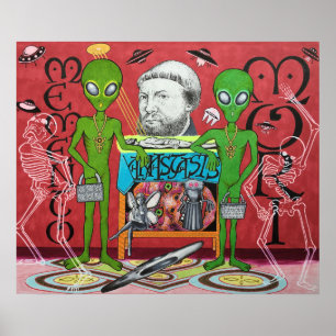 Poster Les Ambassadeurs Aliens (Hommage à Hans Holbein)