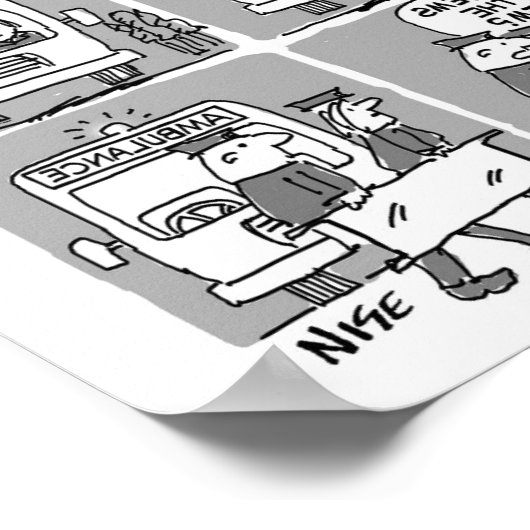 Poster Les ambulanciers assistent à un accident. Drôle (Coin)