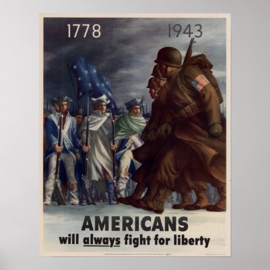Poster Les Américains 2ème guerre mondiale lutteront touj (Devant)