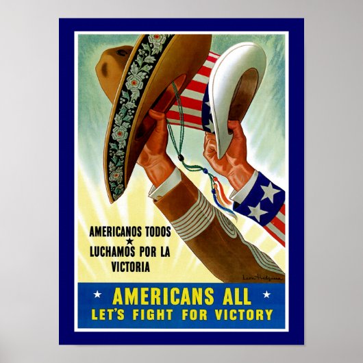 Poster Les Américains tous ~ Luttons pour la victoire (Devant)